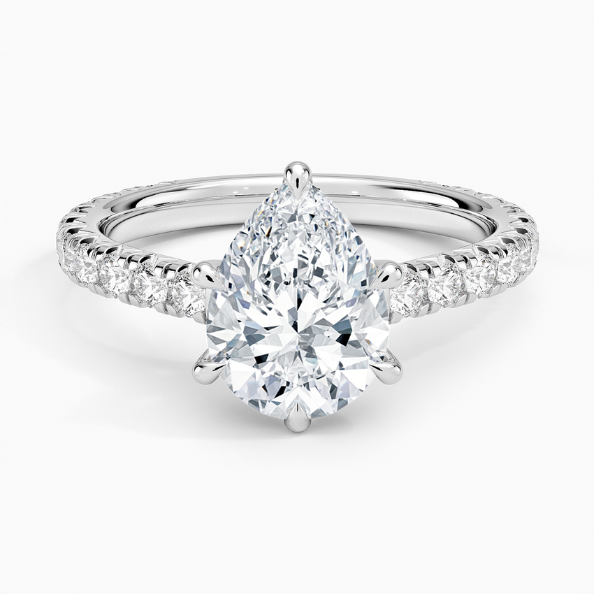 Sienna Three-Quarter Coverage Diamond Ring - Pear Center Stone