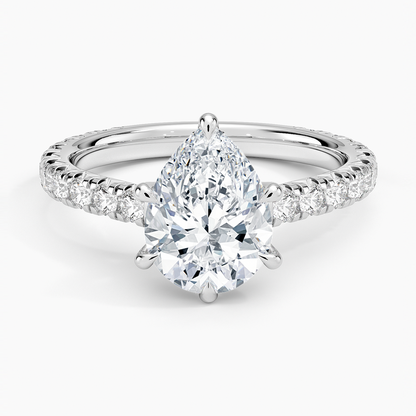 Sienna Three-Quarter Coverage Diamond Ring - Pear Center Stone
