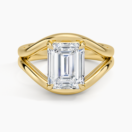 Frame Solitaire Ring - Emerald Cut Center Stone