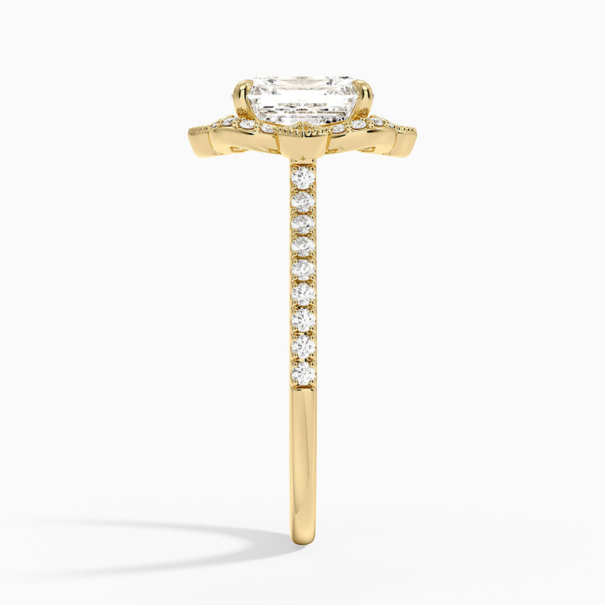 Reina Halo Diamond Ring - Asscher Cut Center Stone
