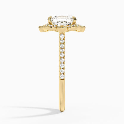 Reina Halo Diamond Ring - Asscher Cut Center Stone