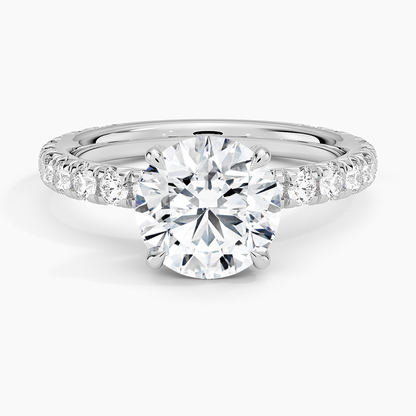 Olympia Three-Quarter Coverage Diamond Ring - Round Center Stone