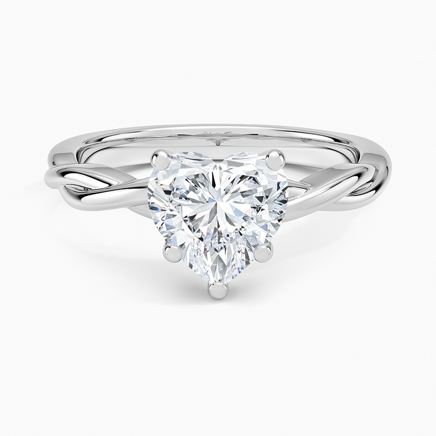 Twisted Vine Solitaire Ring - Heart Center Stone