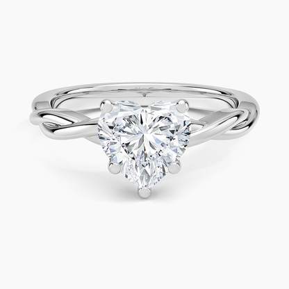 Twisted Vine Solitaire Ring - Heart Center Stone