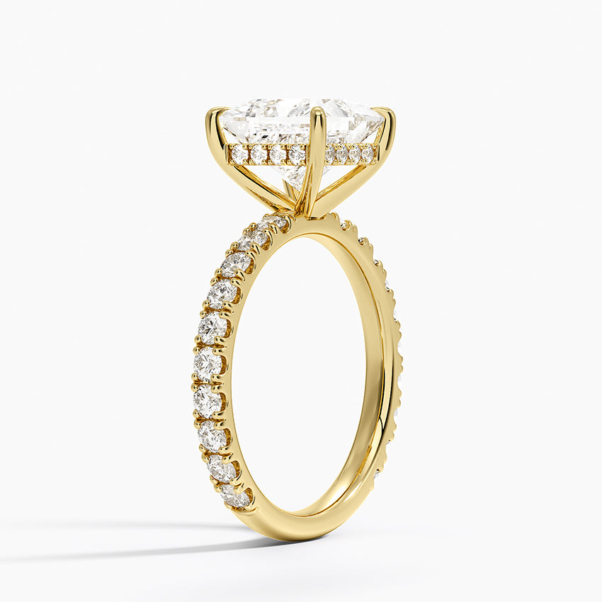 Grand Perfect Fit Three-Quarter Diamond Ring - Princess Cut Center Stone