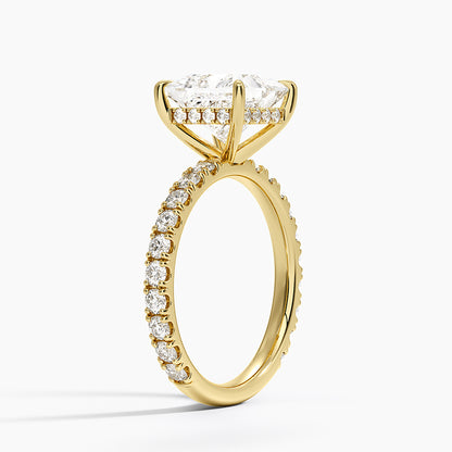 Grand Perfect Fit Three-Quarter Diamond Ring - Princess Cut Center Stone
