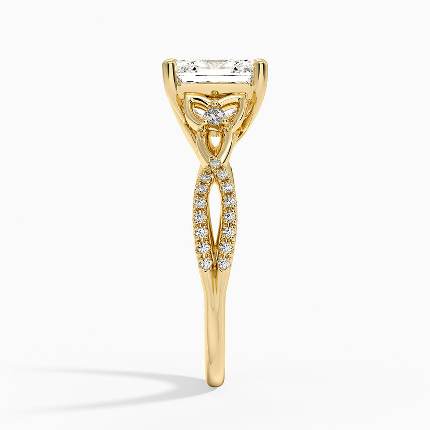 Luxe Celtic Love Knot Diamond Ring - Asscher Cut Center Stone