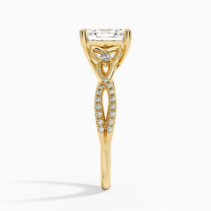 Luxe Celtic Love Knot Diamond Ring - Asscher Cut Center Stone
