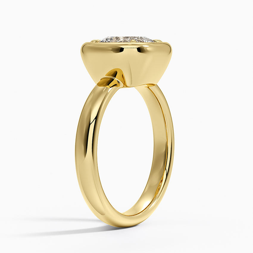 Andrea Bezel Prong Ring - Cushion Cut Center Stone