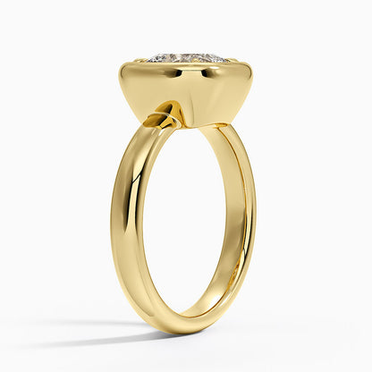 Andrea Bezel Prong Ring - Cushion Cut Center Stone