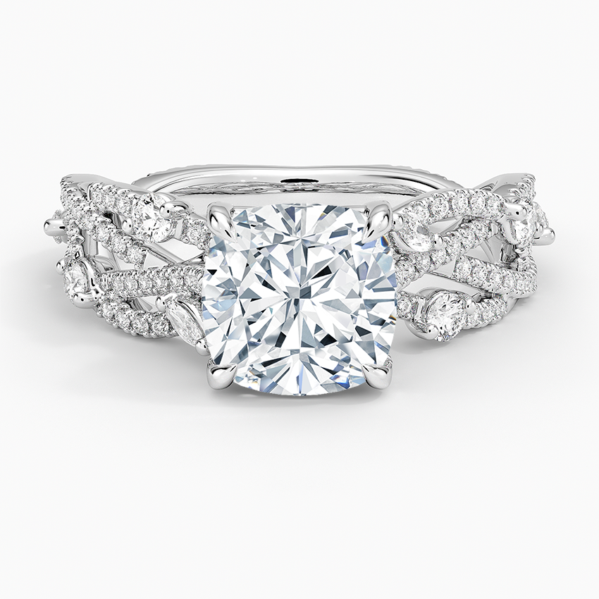 Grand Secret Garden Diamond Ring - Cushion Cut Center Stone