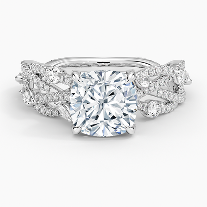 Grand Secret Garden Diamond Ring - Cushion Cut Center Stone