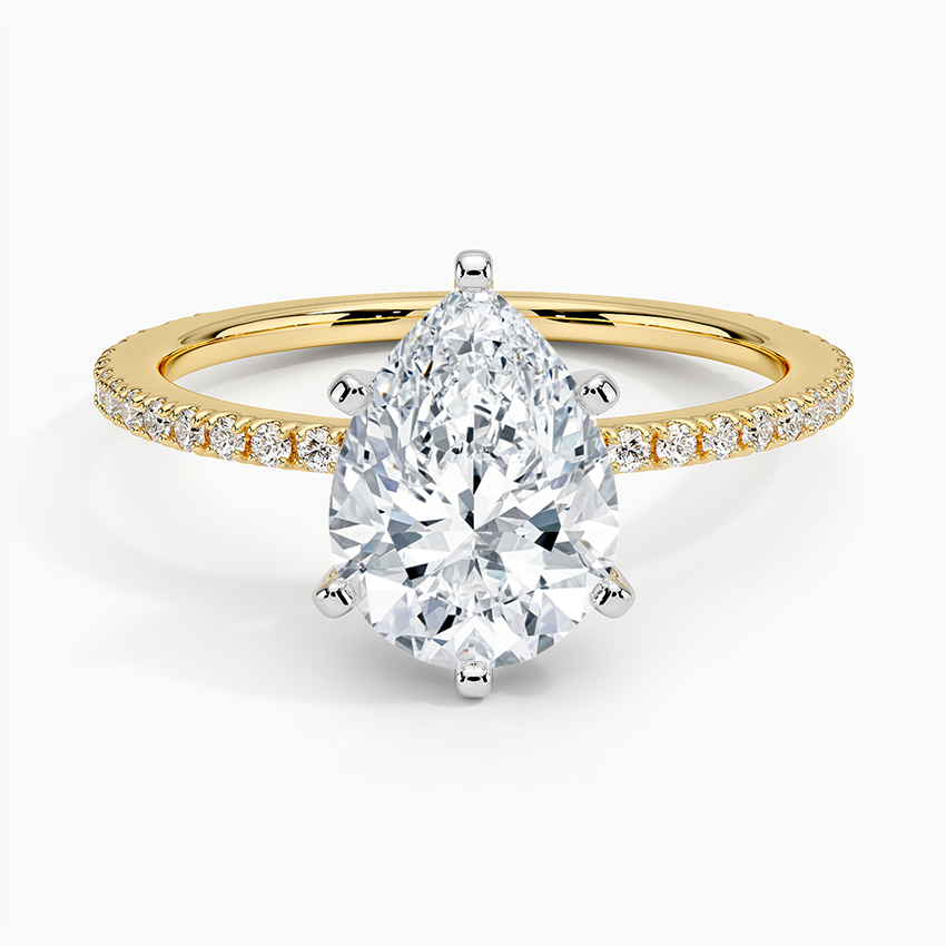 Ballad Three-Quarter Coverage Diamond Ring (1/4 ct. tw.) - Pear Center Stone