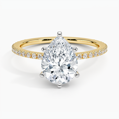 Ballad Three-Quarter Coverage Diamond Ring (1/4 ct. tw.) - Pear Center Stone