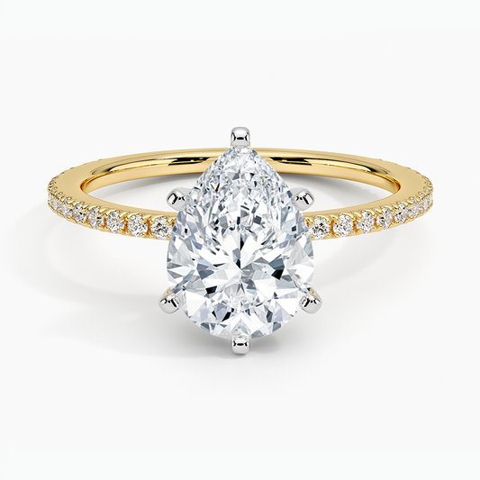 Ballad Three-Quarter Coverage Diamond Ring (1/4 ct. tw.) - Pear Center Stone