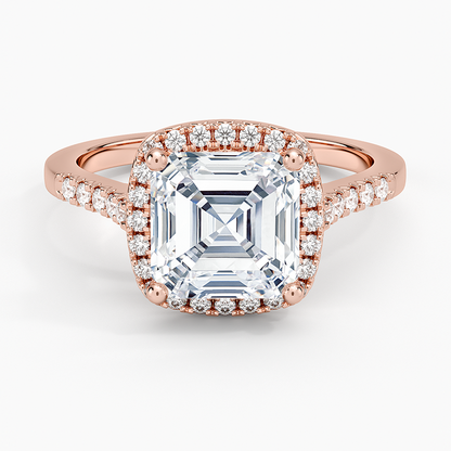 Odessa Halo Diamond Ring (1/5 ct. tw.) - Asscher Cut Center Stone
