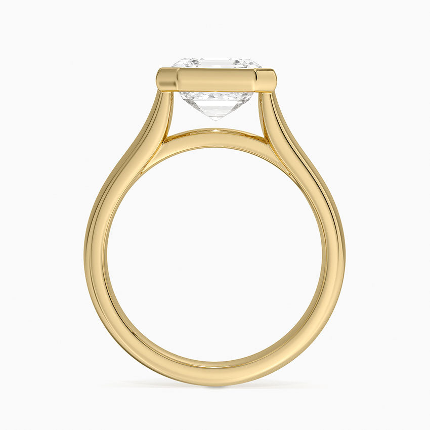 Luna 4mm Bezel Ring - Asscher Cut Center Stone