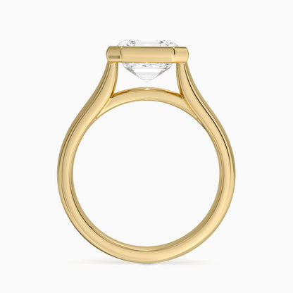 Luna 4mm Bezel Ring - Asscher Cut Center Stone