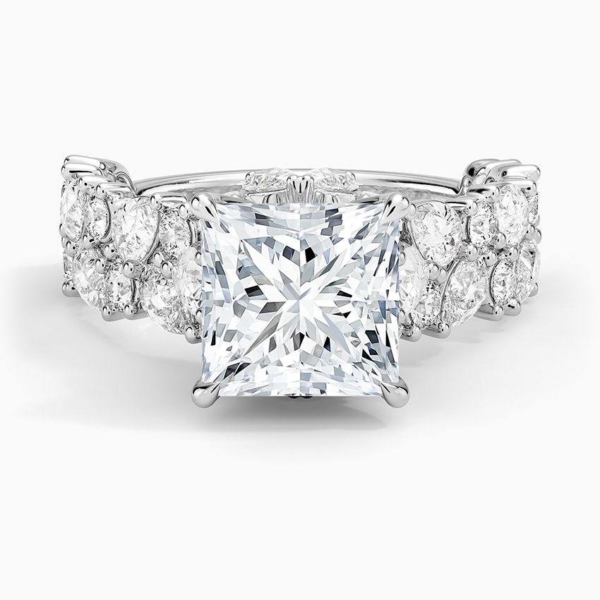 Olivetta Double Row Diamond Ring (2 1/2 ct. tw.) - Princess Cut Center Stone