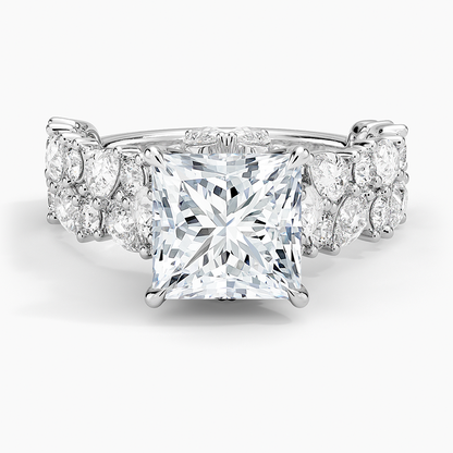 Olivetta Double Row Diamond Ring (2 1/2 ct. tw.) - Princess Cut Center Stone