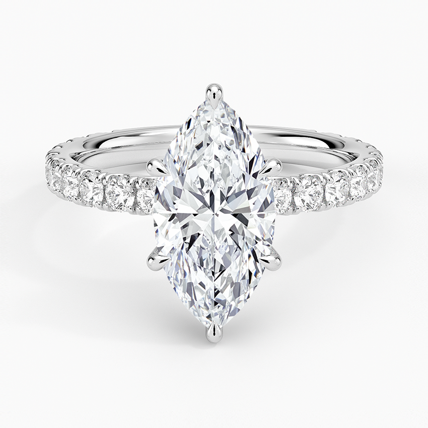 Grand Perfect Fit Three-Quarter Diamond Ring - Marquise Center Stone