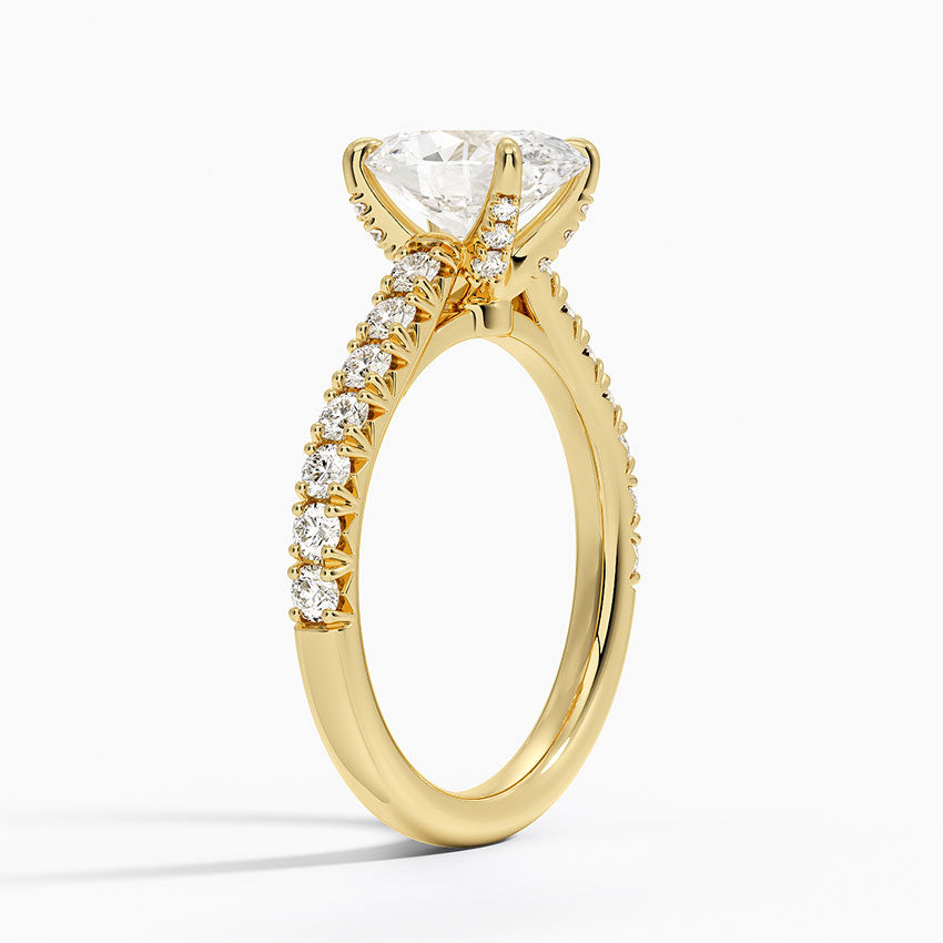 Sienna Half Coverage Hidden Accents Diamond Ring (1/2 ct. tw.) - Oval Cut Center Stone