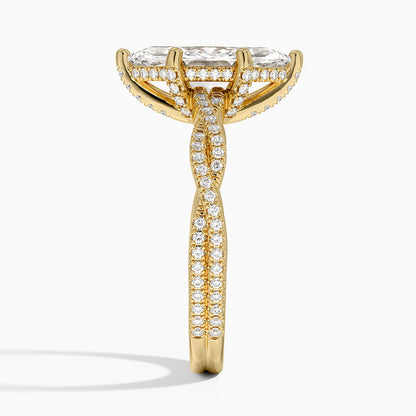 Adorned Luxe Petite Twisted Vine Diamond Ring - Marquise Center Stone