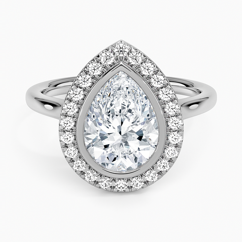 Bezel Halo Diamond Ring (1/4 ct. tw.) - Pear Center Stone