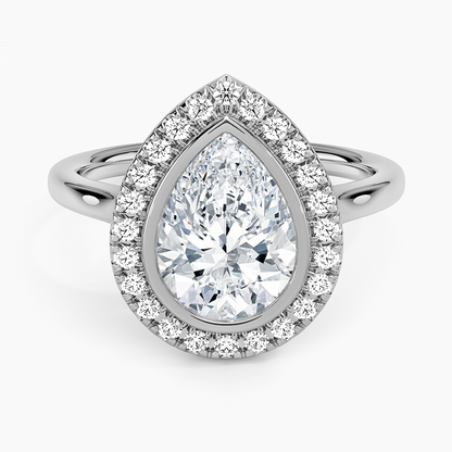 Bezel Halo Diamond Ring (1/4 ct. tw.) - Pear Center Stone