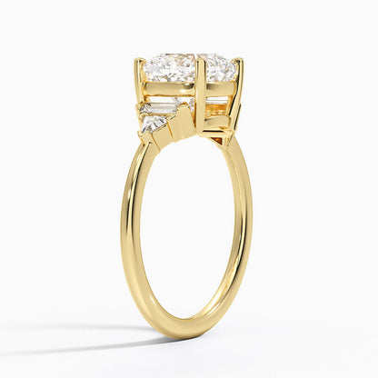 Edie Art Deco Diamond Ring (1/4 ct. tw.) - Cushion Cut Center Stone