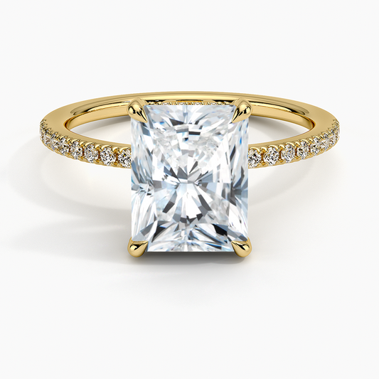 Viviana Half Coverage Diamond Ring - Radiant Cut Center Stone