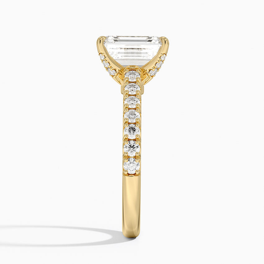 Sienna Half Coverage Hidden Accents Diamond Ring (1/2 ct. tw.) - Emerald Cut Center Stone