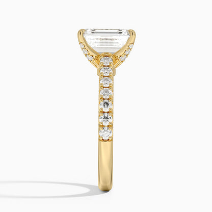 Sienna Half Coverage Hidden Accents Diamond Ring (1/2 ct. tw.) - Emerald Cut Center Stone