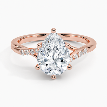 Chamise Hidden Halo Diamond Ring - Pear Center Stone