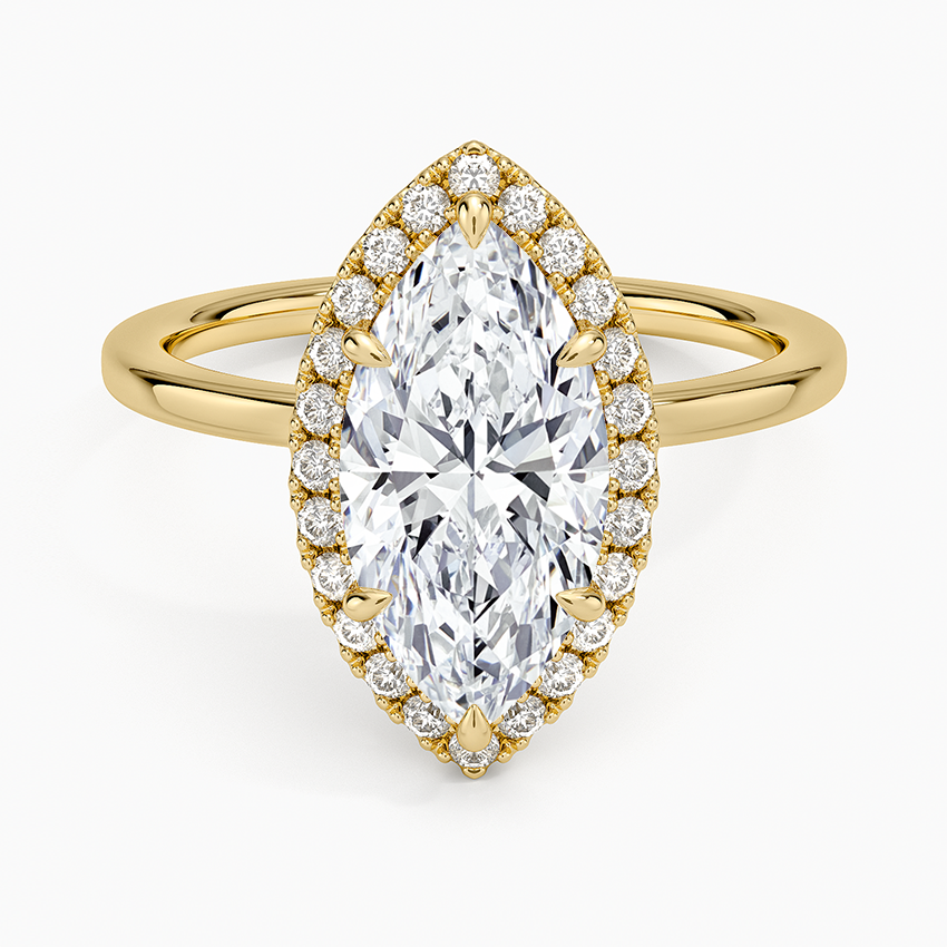 Vienna Halo Diamond Ring - Marquise Cut Center Stone