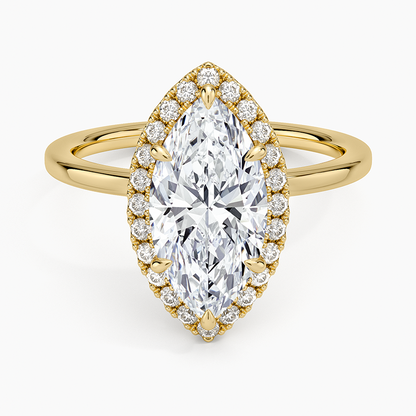 Vienna Halo Diamond Ring - Marquise Cut Center Stone