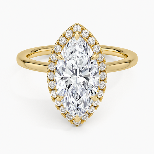 Vienna Halo Diamond Ring - Marquise Cut Center Stone