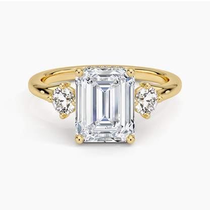 Luxe Floating Three Stone Diamond Ring (1/3 ct. tw.) - Emerald Cut Center Stone