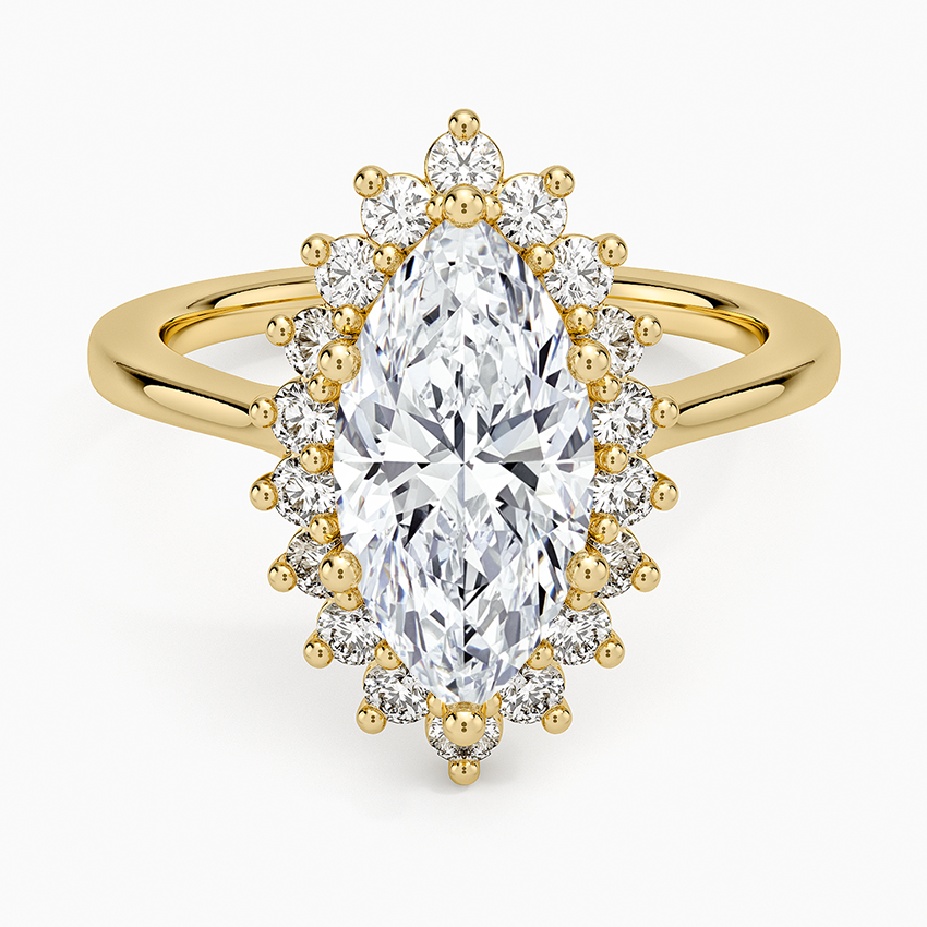 Sunburst Halo Diamond Ring (1/4 ct. tw.) - Marquise Center Stone
