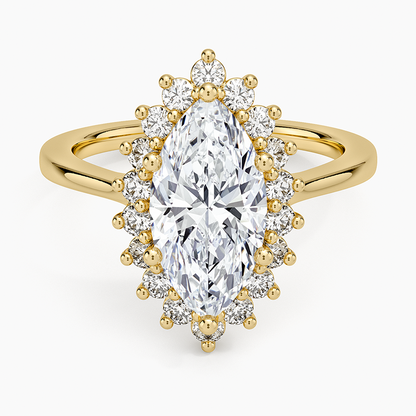 Sunburst Halo Diamond Ring (1/4 ct. tw.) - Marquise Center Stone