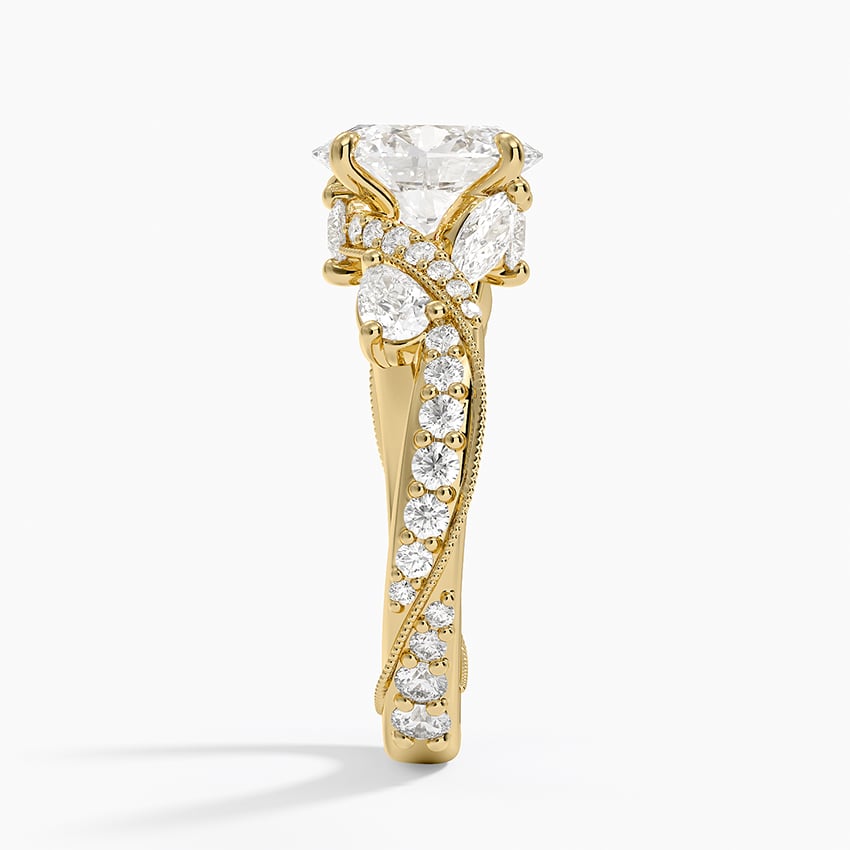 Grand Camellia Diamond Ring - Oval Center Stone