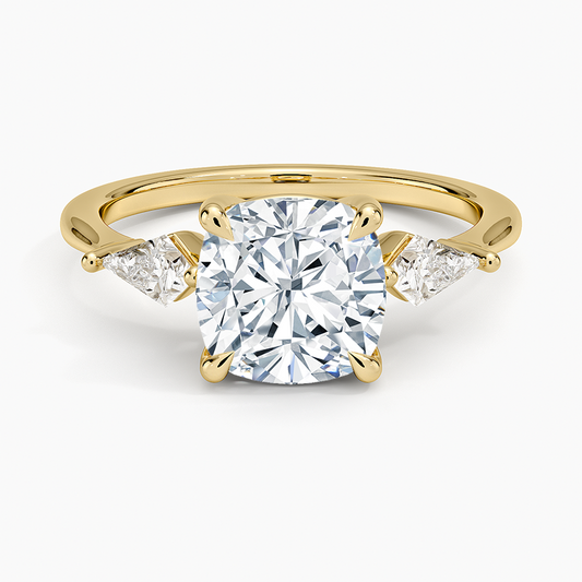 Luxe Cometa Three Stone Diamond Ring (1/3 ct. tw.) - Cushion Cut Center Stone