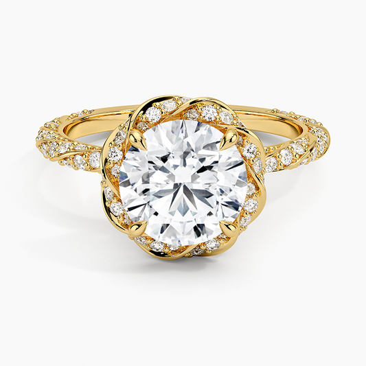 Nova Halo Diamond Ring (1/2 ct. tw.) - Round Cut Center Stone