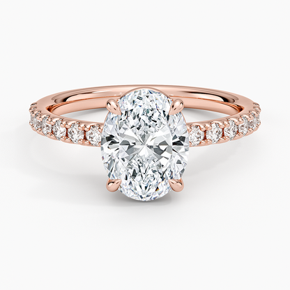 Dara Low-Profile Diamond Ring - Oval Center Stone