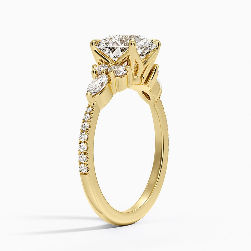 Luxe Nadia Pavé Diamond Ring (1/2 ct. tw.) - Round Cut Center Stone