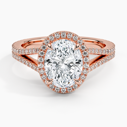 Fortuna Halo Diamond Ring (1/2 ct. tw.) - Oval Center Stone