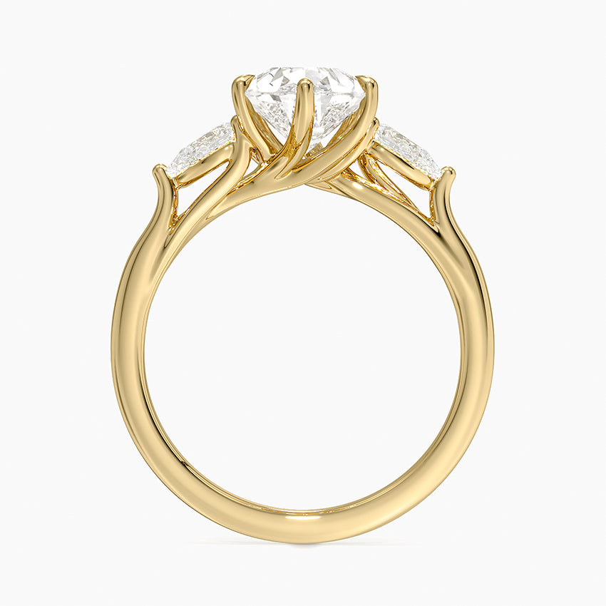 Luxe Delilah Three Stone Pear Diamond Ring - Pear Center Stone