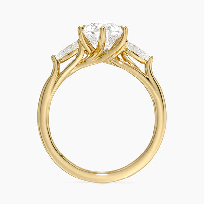 Luxe Delilah Three Stone Pear Diamond Ring - Pear Center Stone