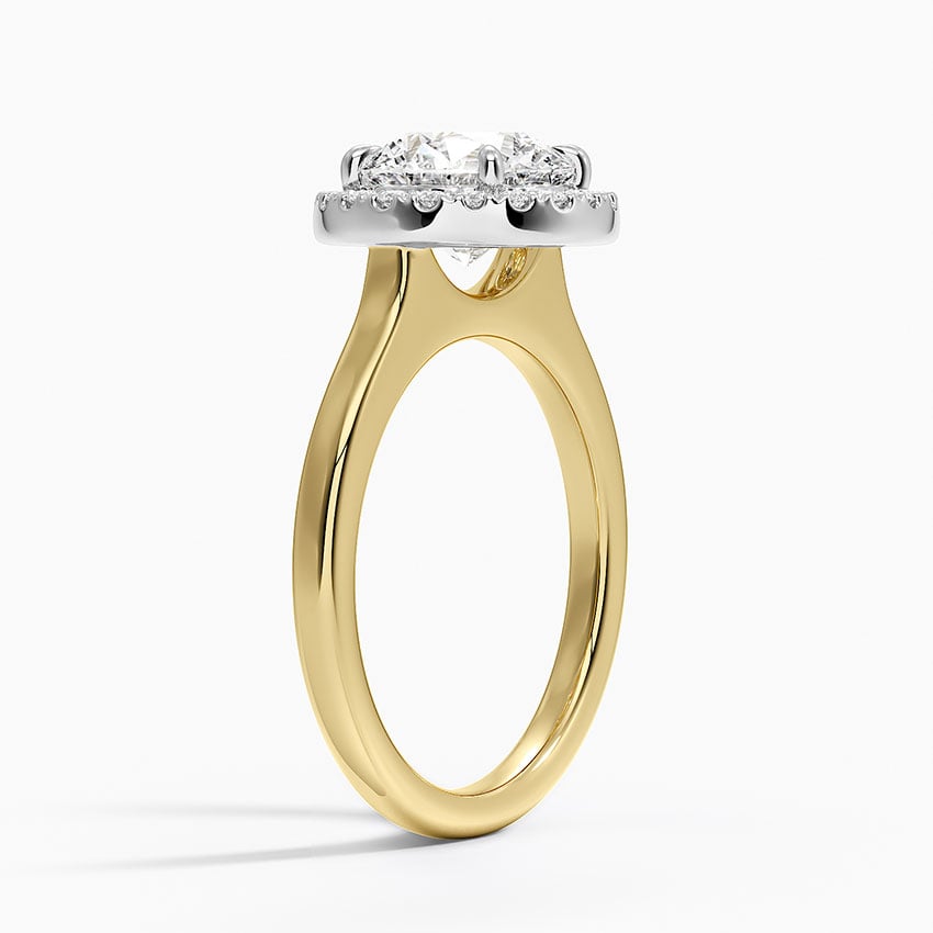 Platinum Mixed Metal Julia Halo Diamond Ring (1/5 ct. tw.) - Round Center Stone