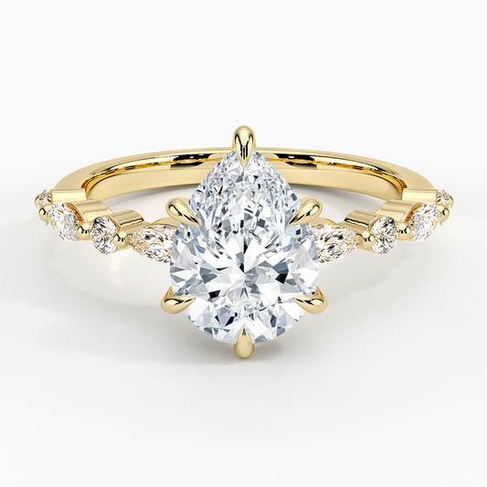 Versailles Half Coverage Diamond Ring (1/3 ct. tw.) - Pear Center Stone